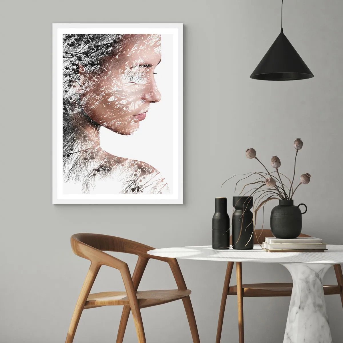 Affiche dans un cadre blanc - Poster - L'âme de la forêt - 40x50 cm