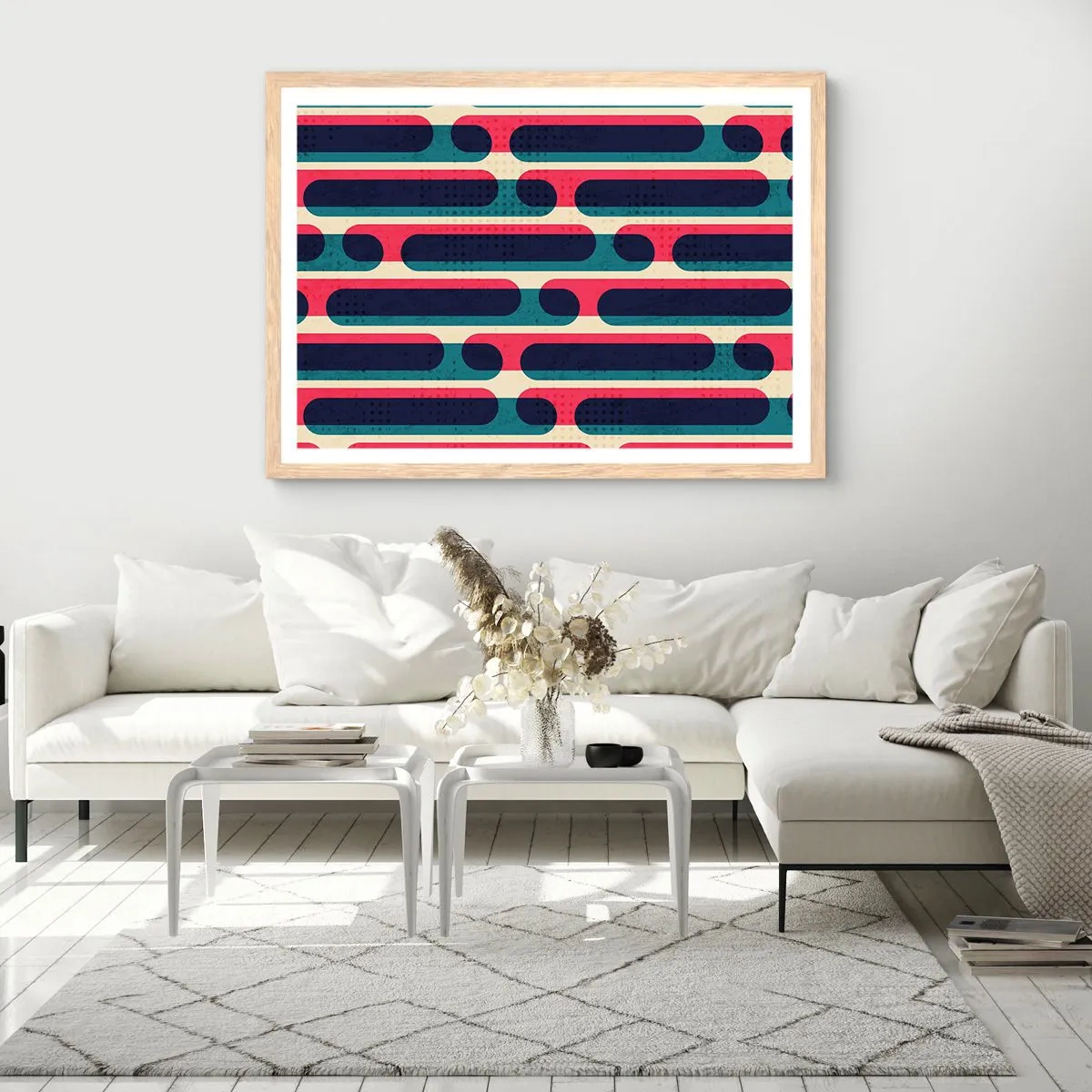 Affiche dans un chêne clair - Poster - En profondeur et sur l'avant - 50x40 cm