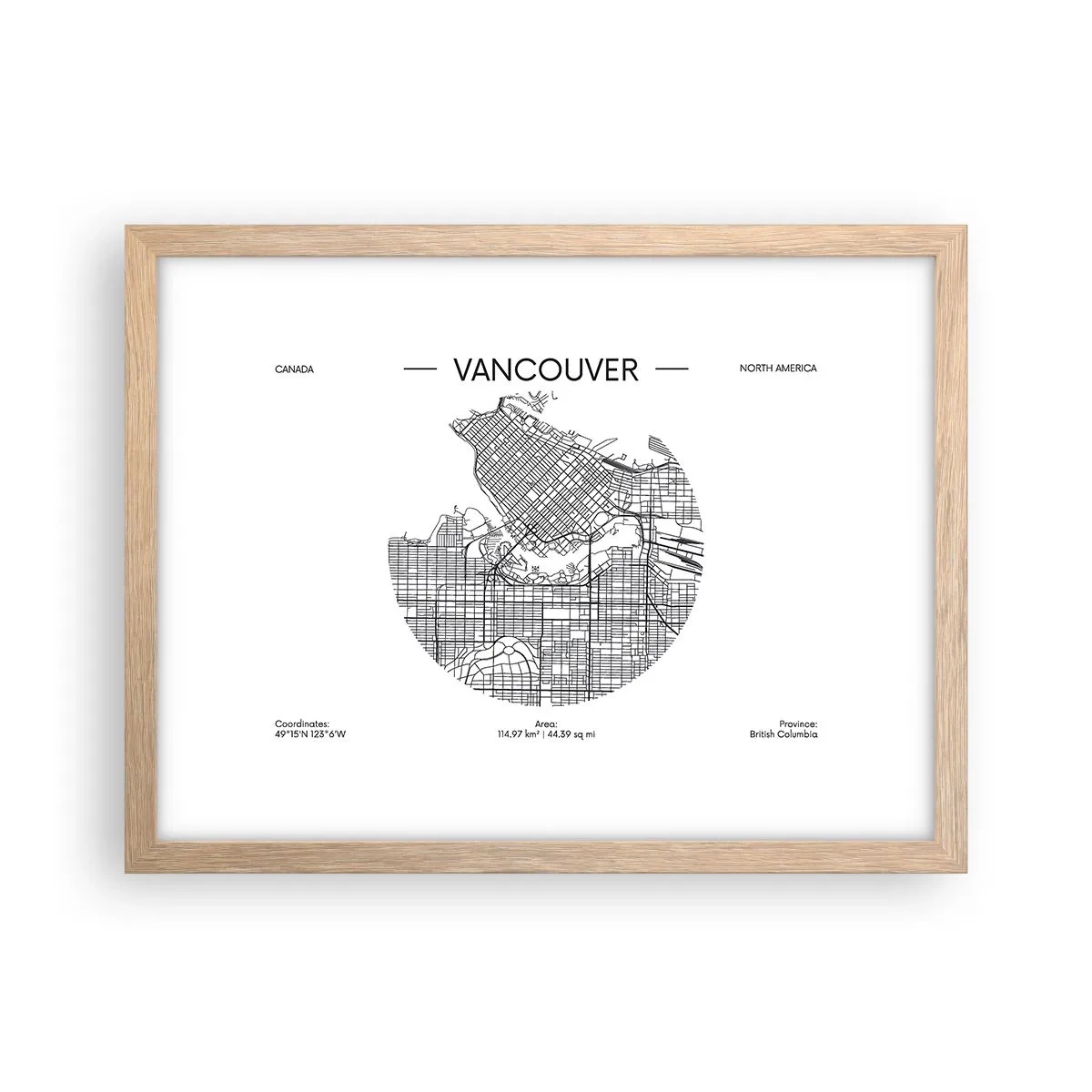 Affiche dans un chêne clair - Poster - Anatomie de Vancouver - 40x30 cm