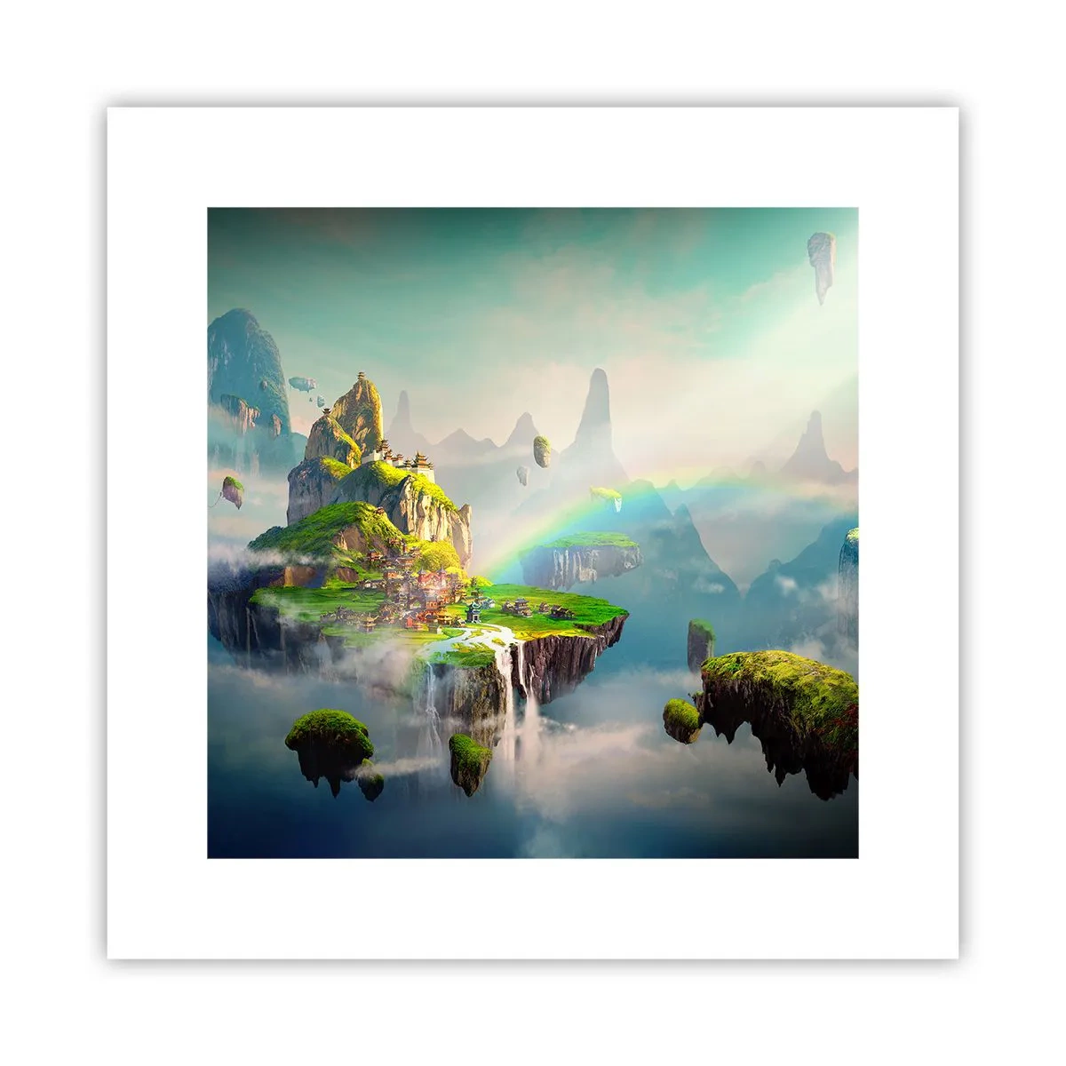 Affiche - Poster - Au milieu des cieux - îles du bonheur - 30x30 cm