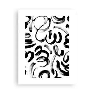 Affiche - Poster - Noir sur blanc - 30x40 cm