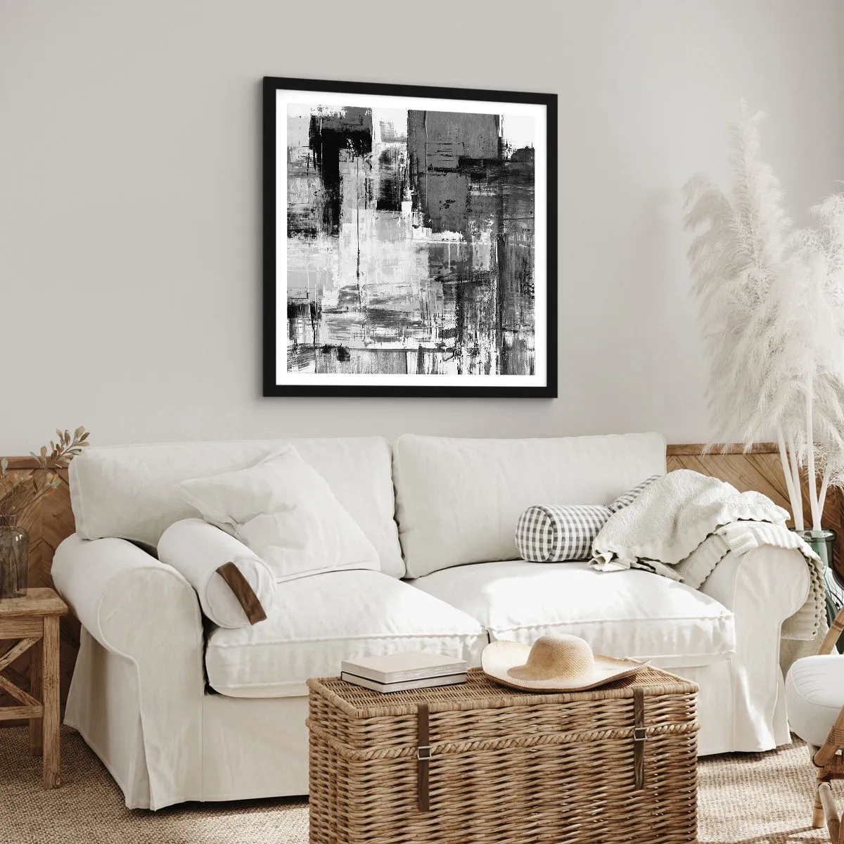 Affiche dans un cadre noir - Poster - Le gris est beau - 60x60 cm