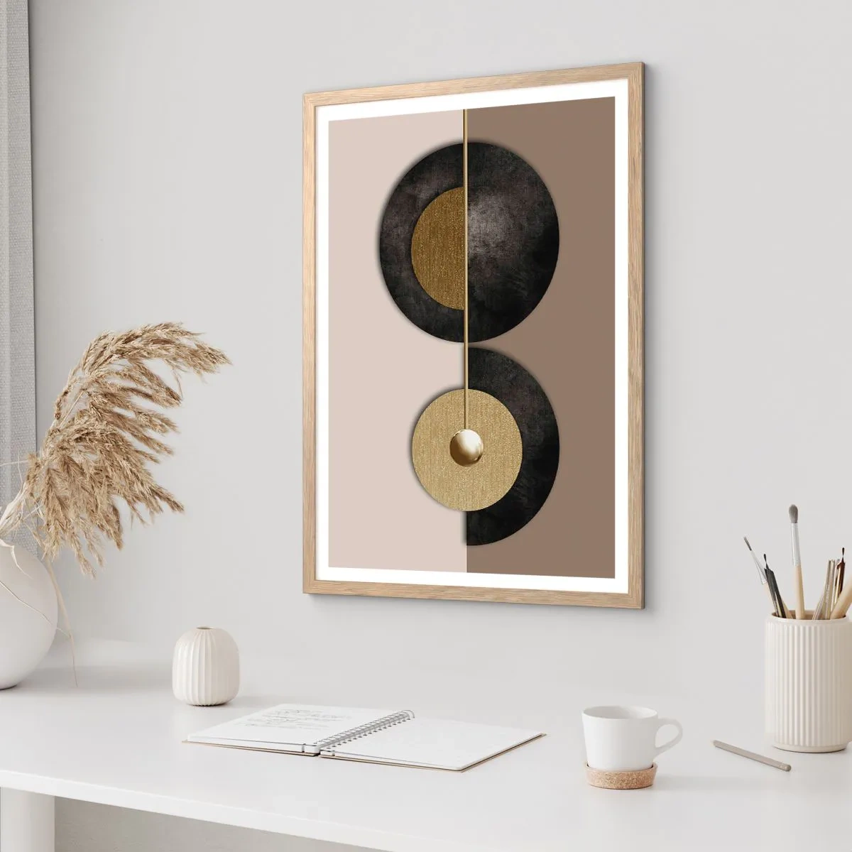 Affiche dans un chêne clair - Poster - Variations autour du cercle - 61x91 cm