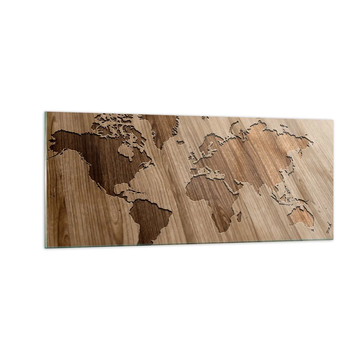 Impression sur verre - Image sur verre - Le monde est sur la table - 100x40 cm