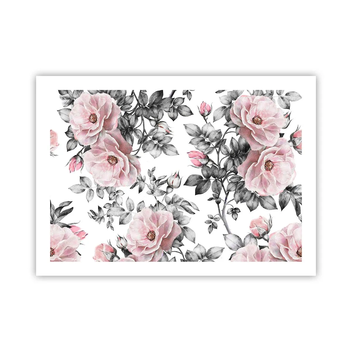 Affiche - Poster - Se perdre dans les fleurs des roses - 70x50 cm
