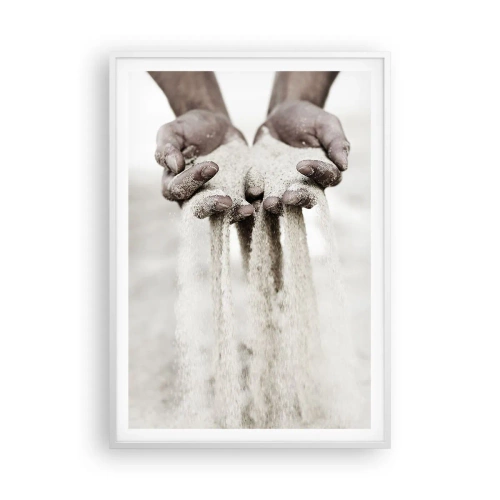 Affiche dans un cadre blanc - Poster - Avec ces mains… - 70x100 cm