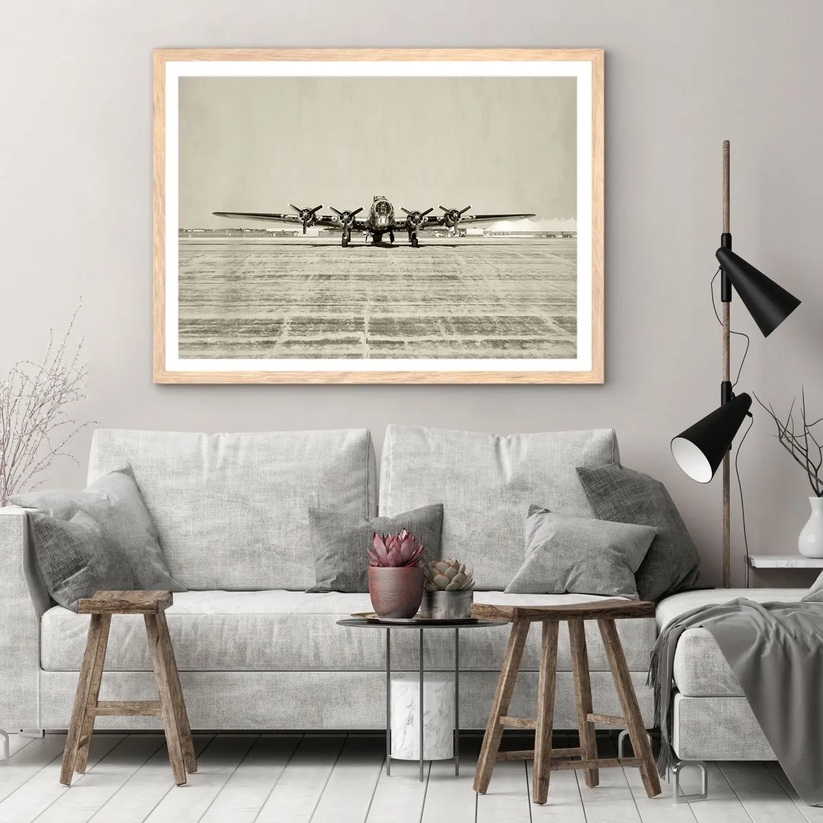 Affiche dans un chêne clair - Poster - Toujours prêt! - 100x70 cm