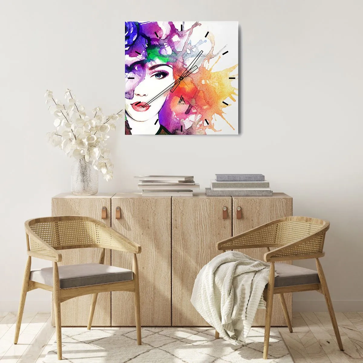 Horloge murale - Pendule murale - Avec la tête dans les nuages - 30x30 cm