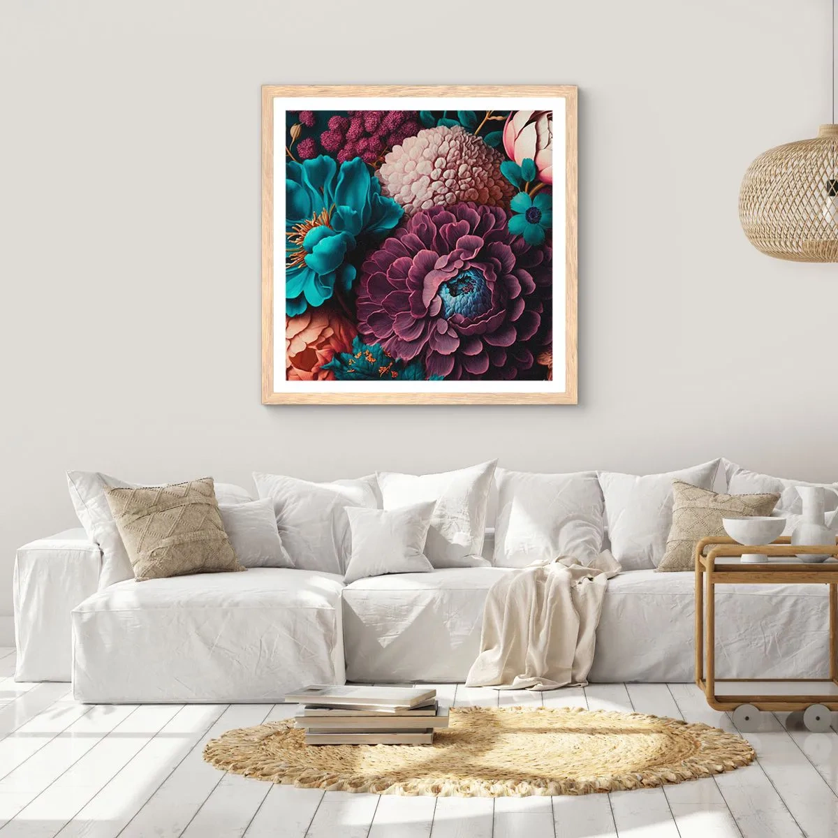 Affiche dans un chêne clair - Poster - La nature en abondance - 40x40 cm