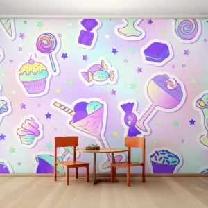 Papier peint sur mesure Premium Canvas - Pour que tous les jours soit un anniversaire  - Pour les enfants, Bonbons, Sucette