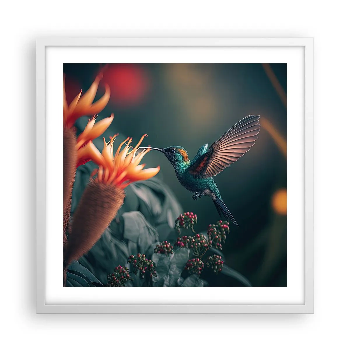 Affiche dans un cadre blanc - Poster - une vie vraiment colorée - 50x50 cm