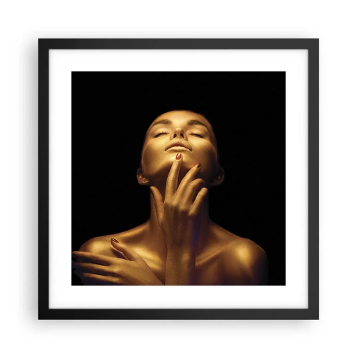 Affiche dans un cadre noir - Poster - Comme de la soie dorée - 40x40 cm