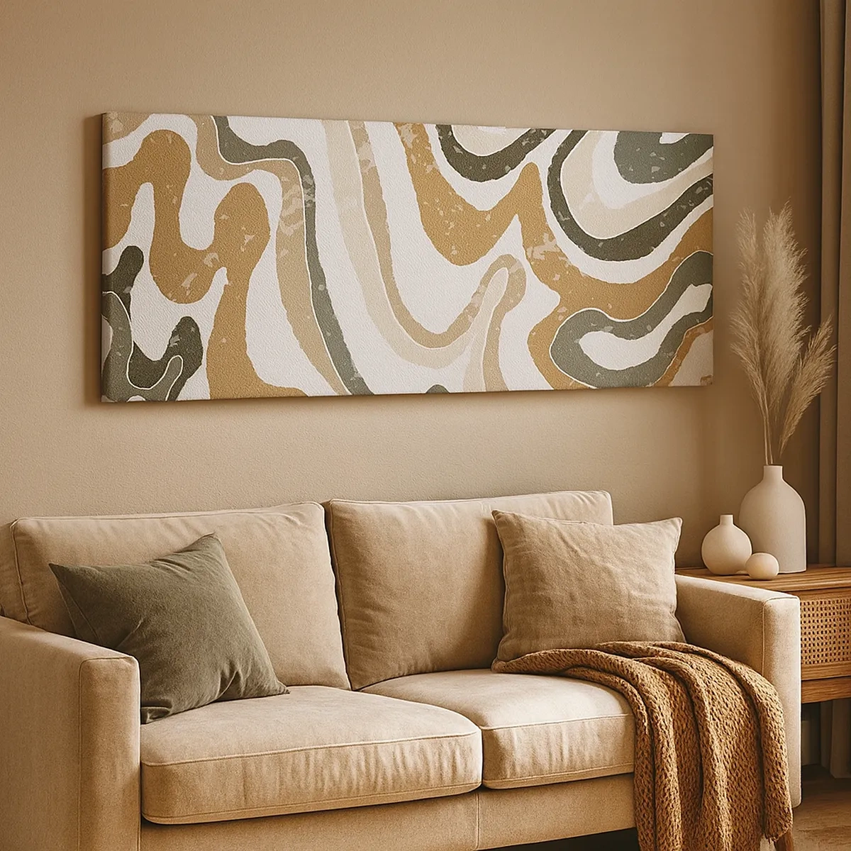 Impression sur toile - Image sur toile - Méandres de couleurs de la terre - 30x30 cm