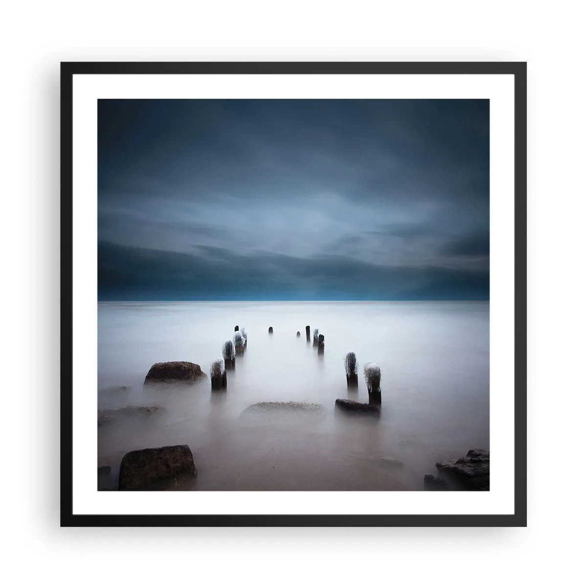 Affiche dans un cadre noir - Poster - Lac pensif - 60x60 cm