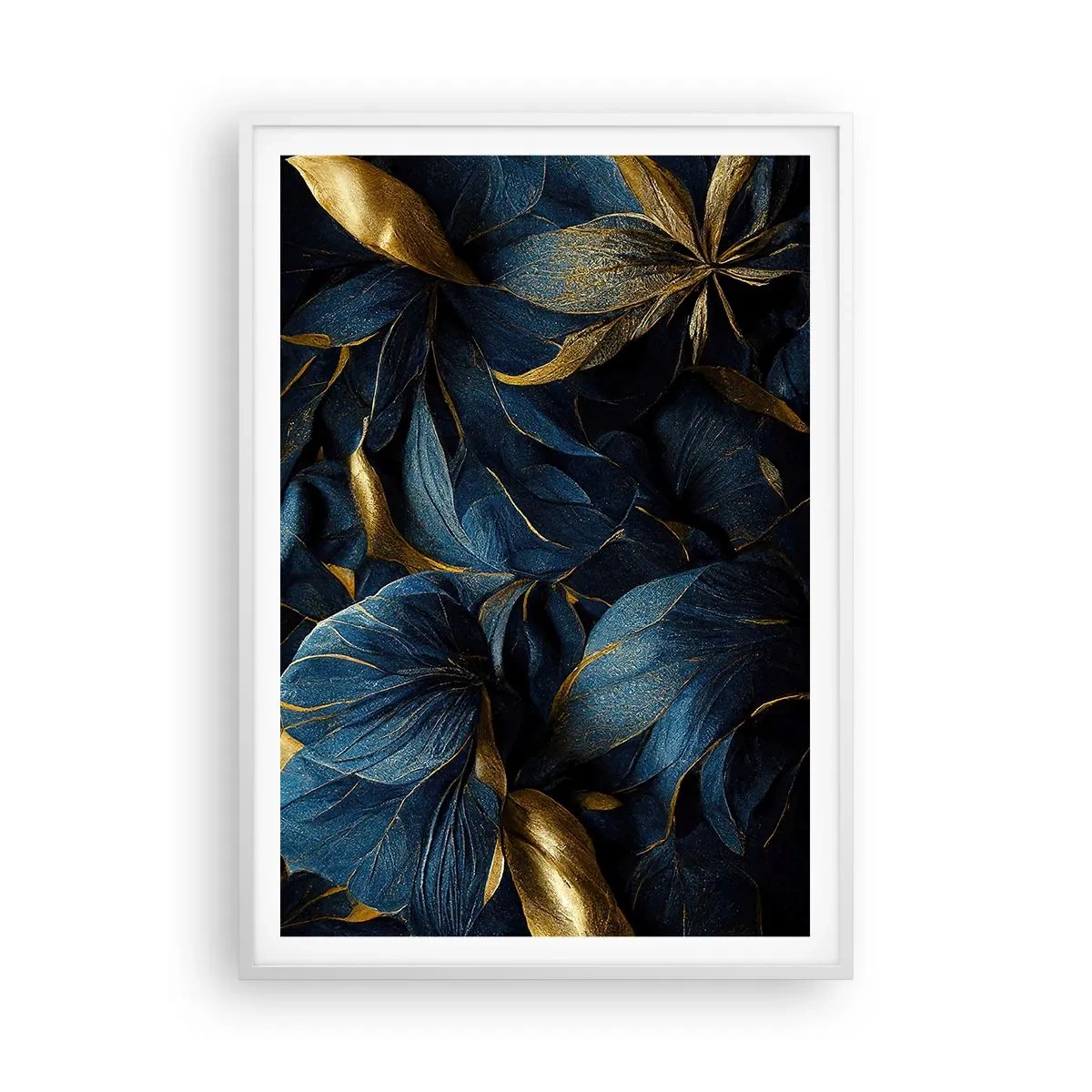 Affiche dans un cadre blanc - Poster - Des dessous dorés - 70x100 cm