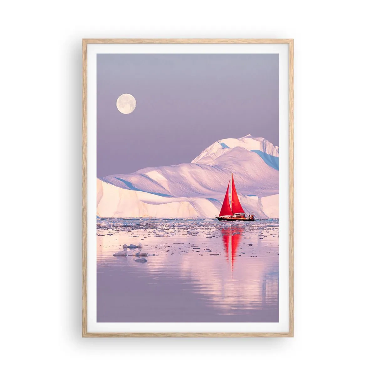 Affiche dans un chêne clair - Poster - La chaleur de la voile, le froid de la glace - 70x100 cm