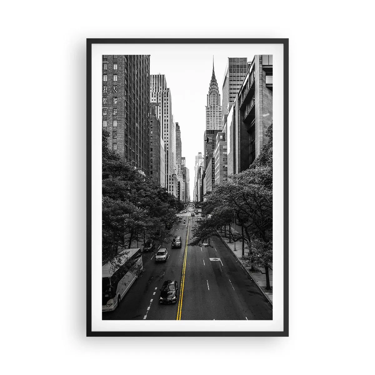 Affiche dans un cadre noir - Poster - Matin new-yorkais - 61x91 cm