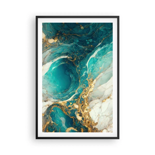 Affiche dans un cadre noir - Poster - Composition en veines d'or - 61x91 cm