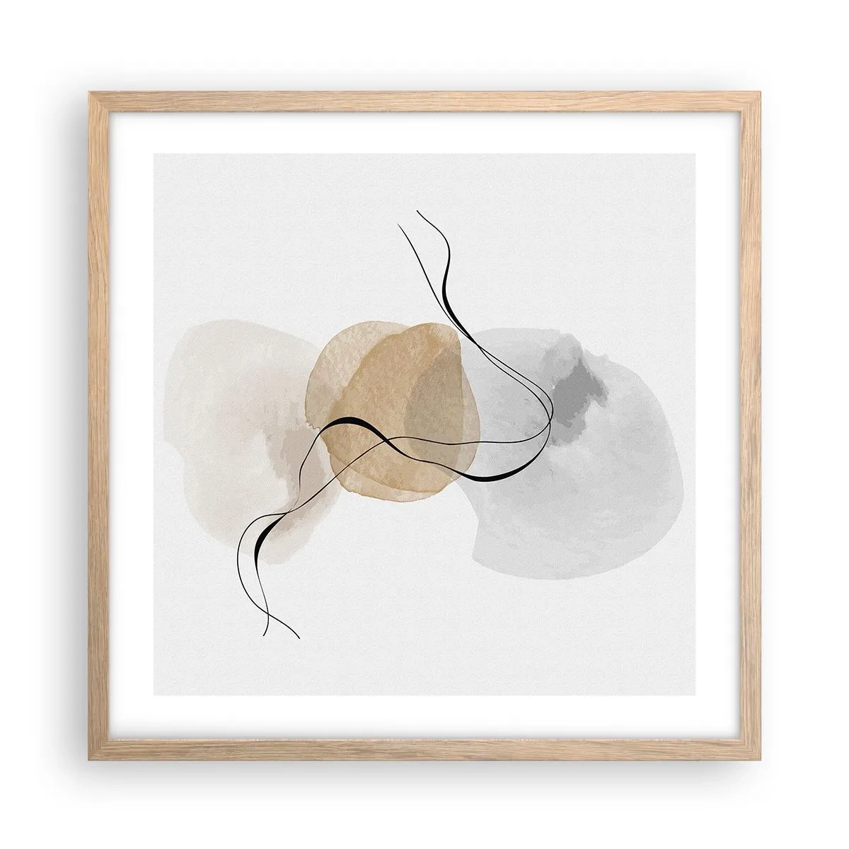 Affiche dans un chêne clair - Poster - Perles d'air - 50x50 cm