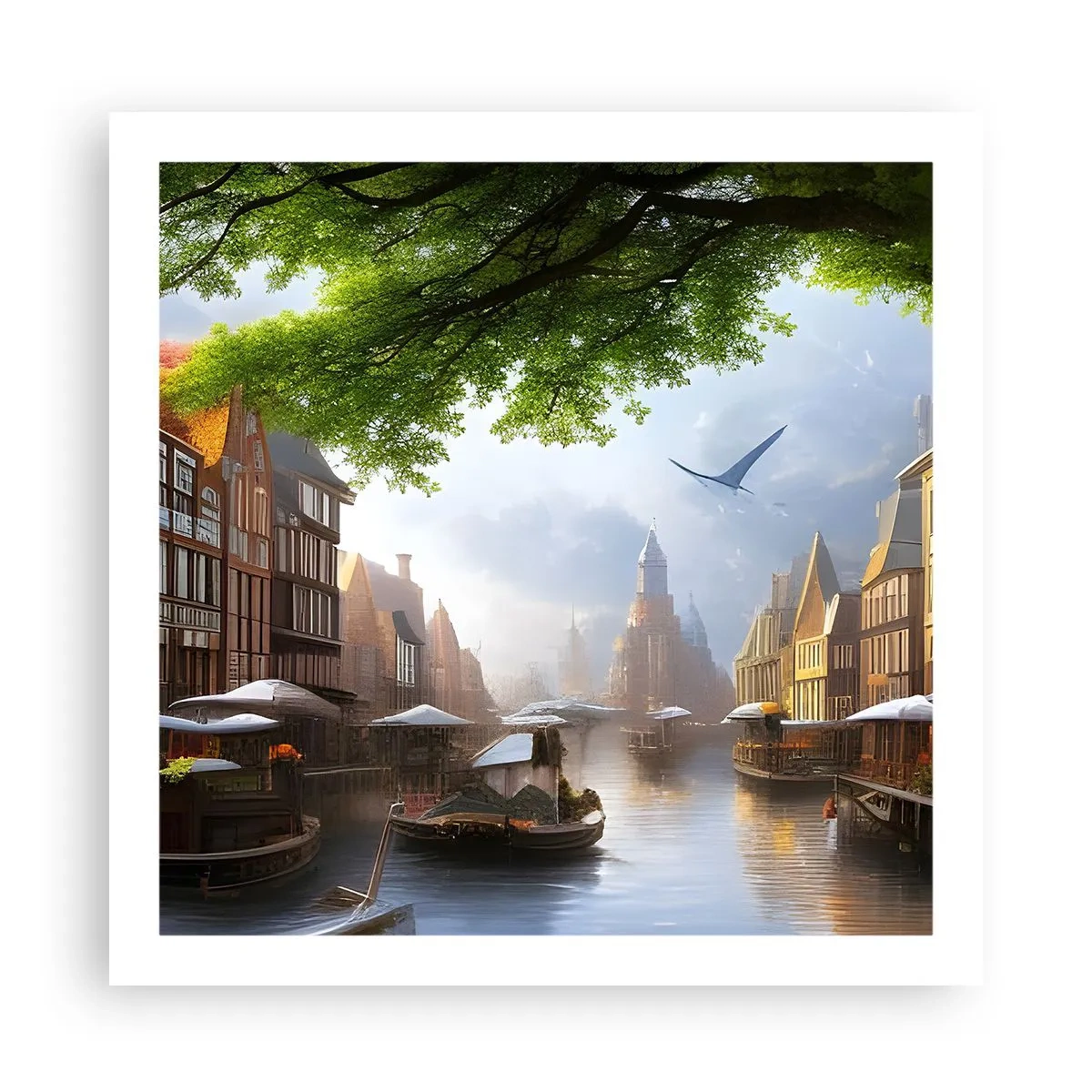 Affiche - Poster - Paysage urbain néerlandais - 60x60 cm
