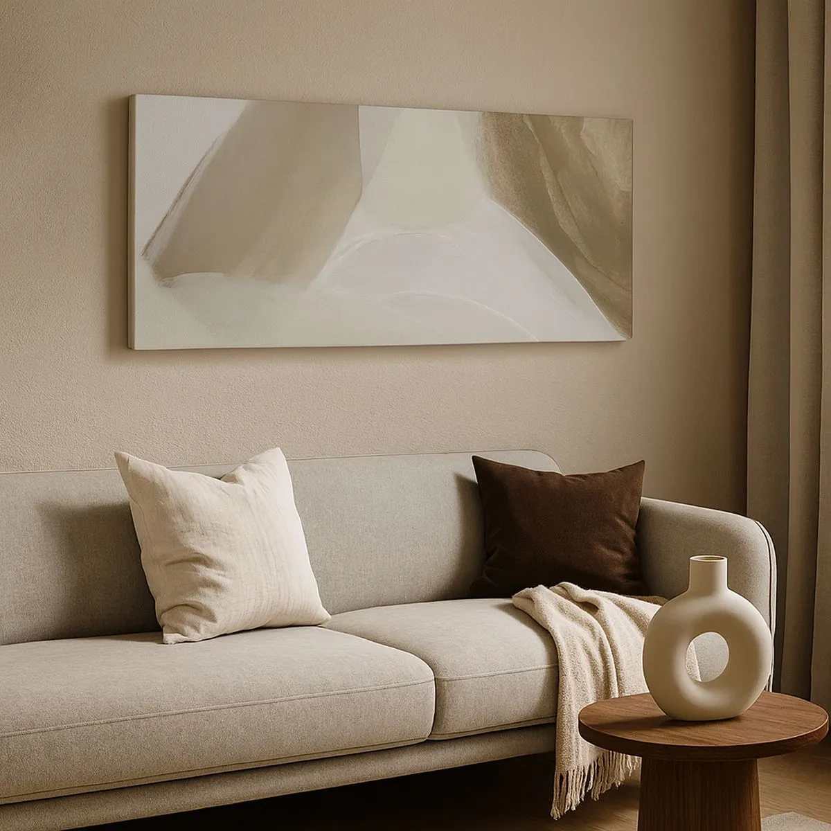 Impression sur toile - Image sur toile - Une vague de blanc - 100x40 cm