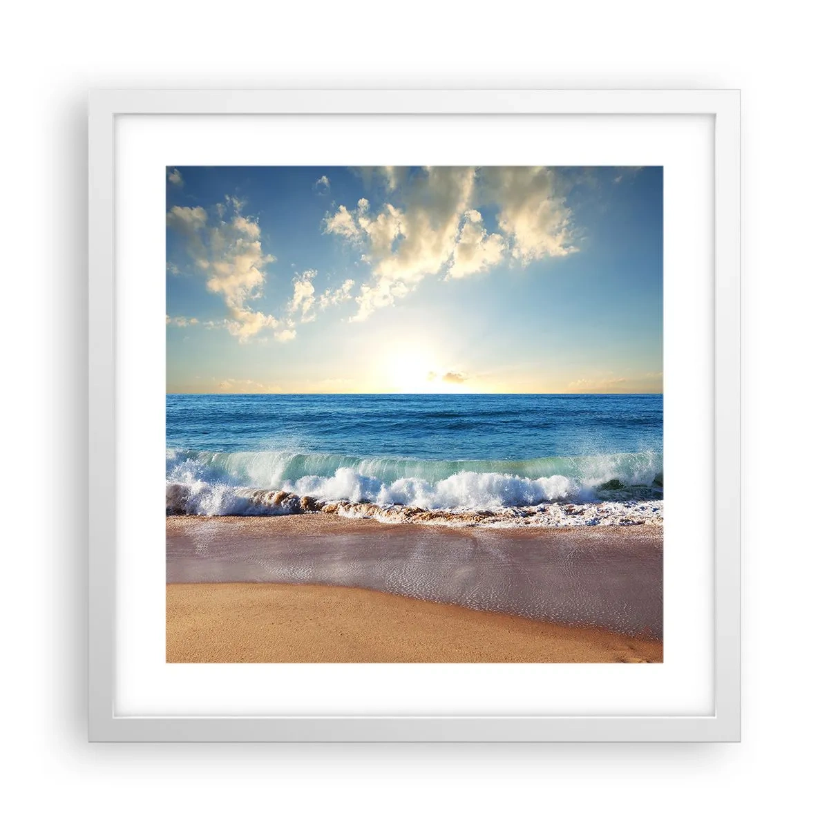 Affiche dans un cadre blanc - Poster - Mouvement et immobilité à la fois - 40x40 cm