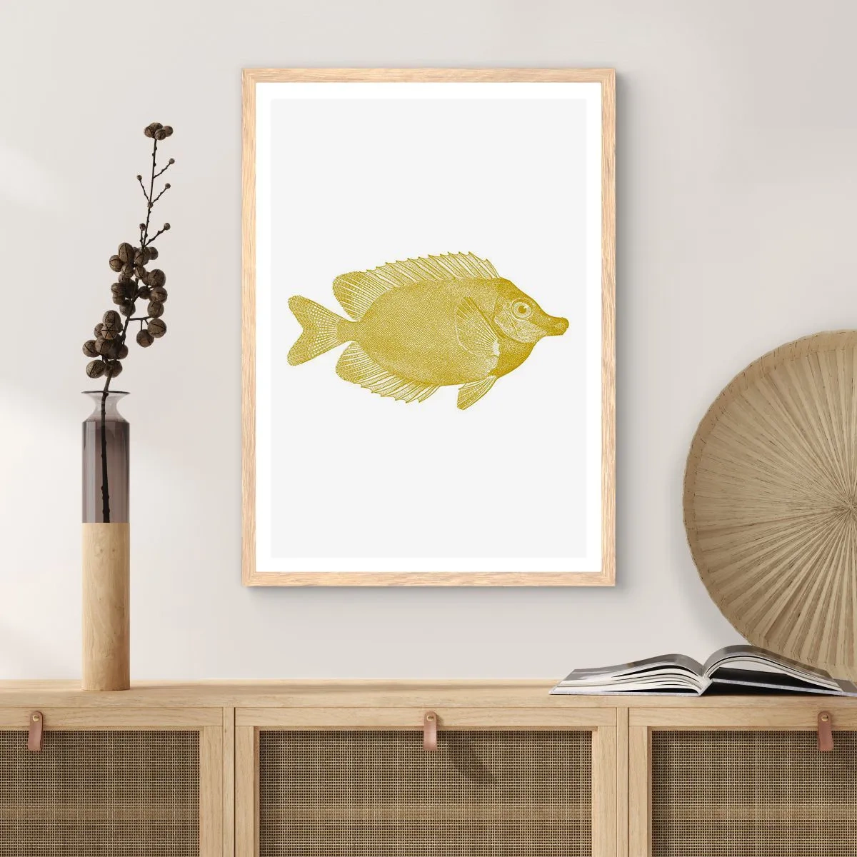 Affiche dans un chêne clair - Poster - Du poisson et c'est tout - 70x100 cm