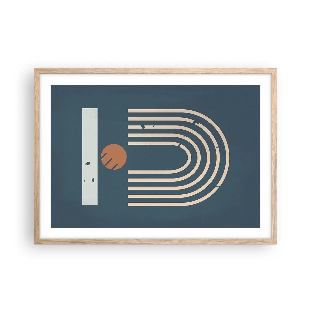 Affiche dans un chêne clair - Poster - Géométrie sur la grenade - 70x50 cm