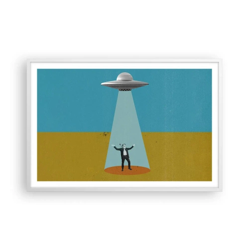 Affiche dans un cadre blanc - Poster - Rencontre proche - 91x61 cm