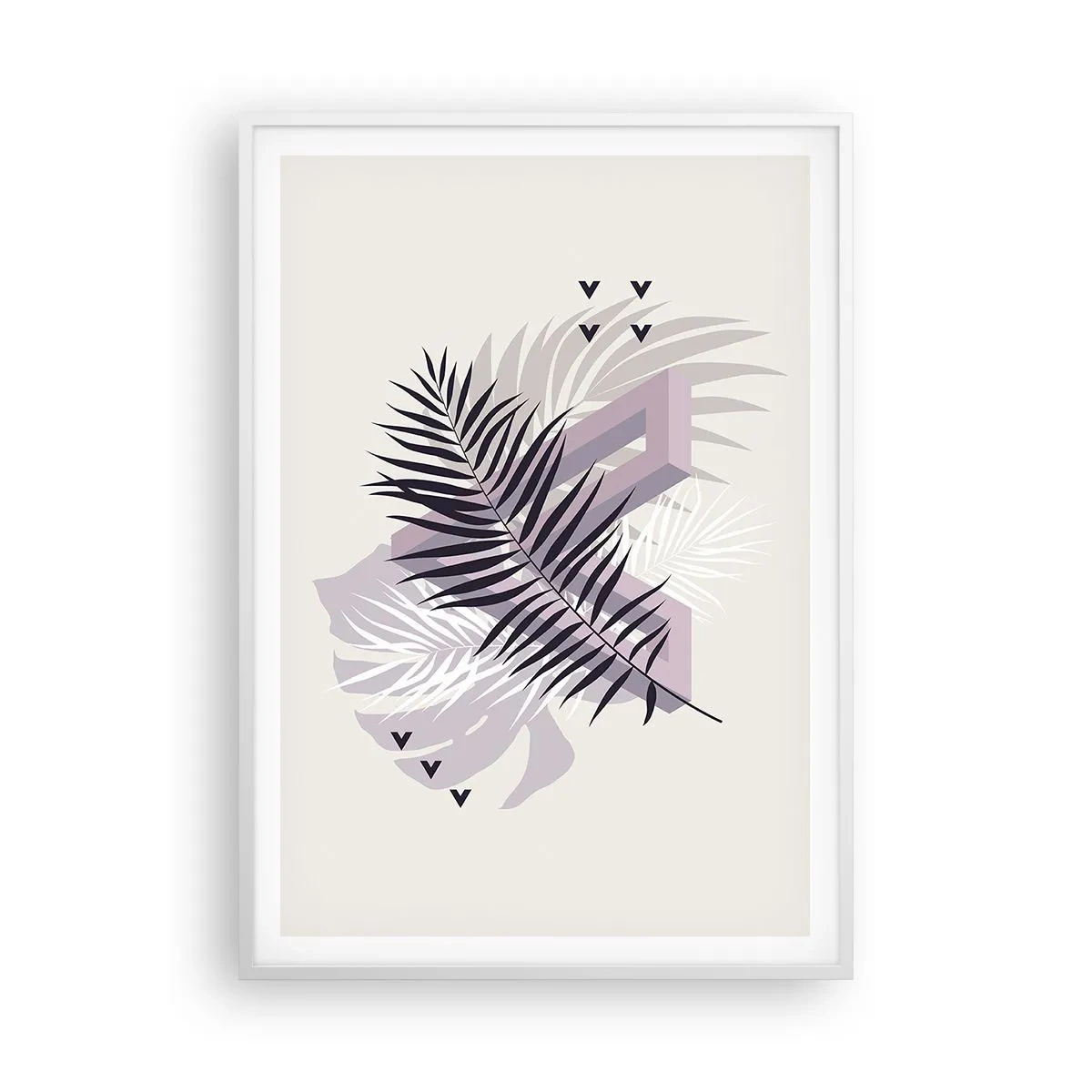 Affiche dans un cadre blanc - Poster - L'ombre de l'obscurité - 70x100 cm