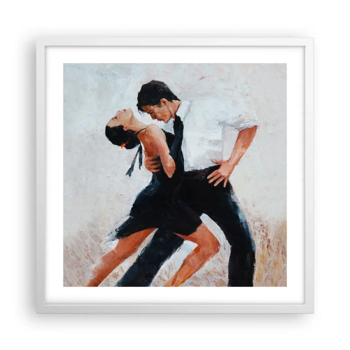 Affiche dans un cadre blanc - Poster - Tango de mes rêves et pensées - 50x50 cm