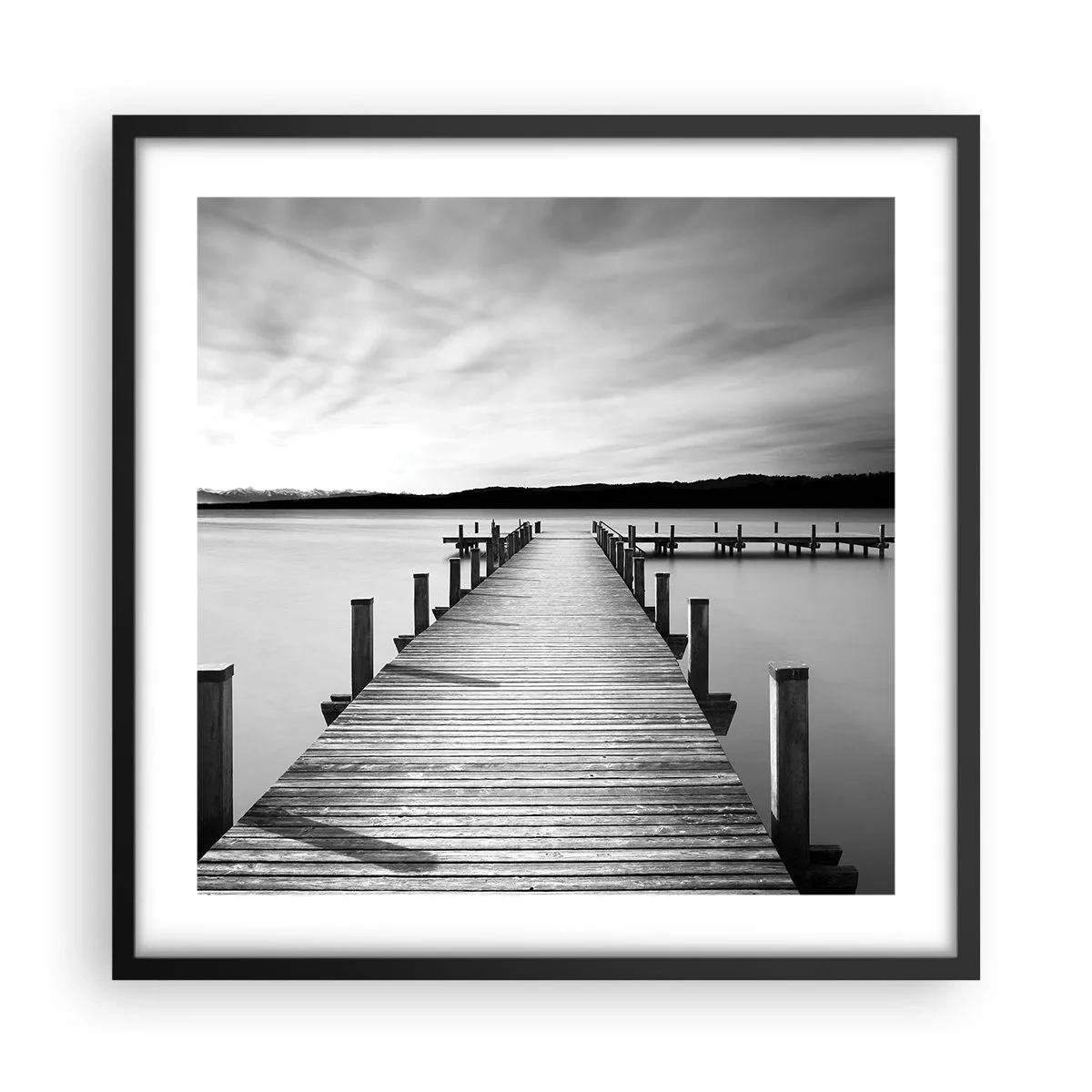 Affiche dans un cadre noir - Poster - Au point d'eau - la paix - 50x50 cm