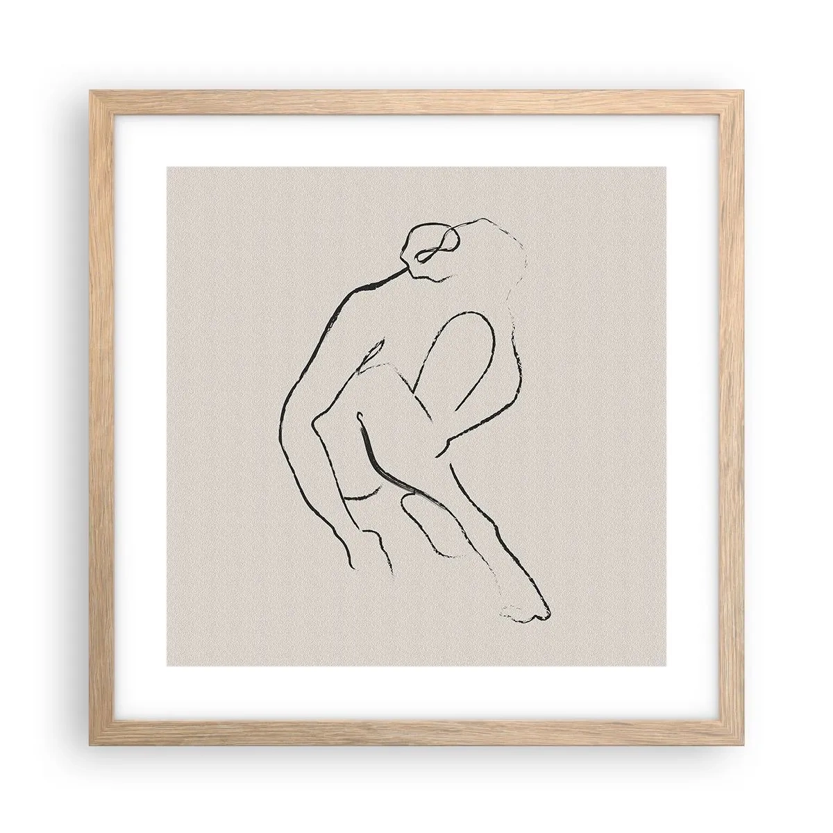 Affiche dans un chêne clair - Poster - Croquis intime - 40x40 cm