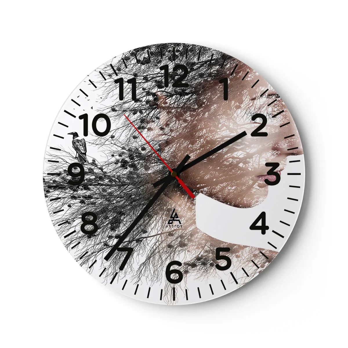 Horloge murale - Pendule murale - L'âme de la forêt - 40x40 cm