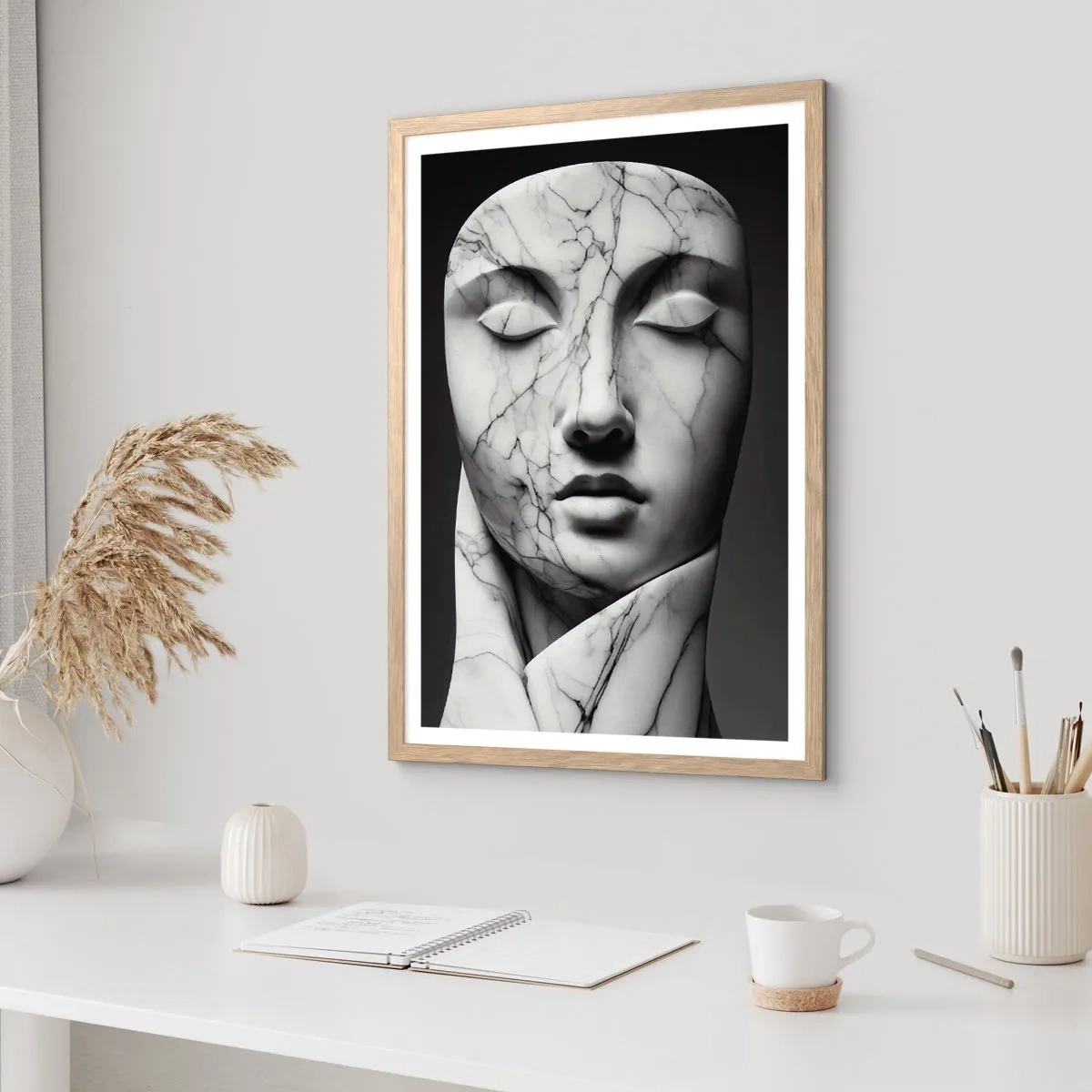 Affiche dans un chêne clair - Poster - Marmurowe kształty - 50x70 cm