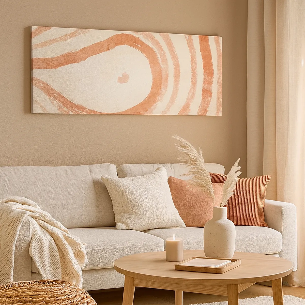 Impression sur toile - Image sur toile - Cercles de corail – composition - 30x30 cm