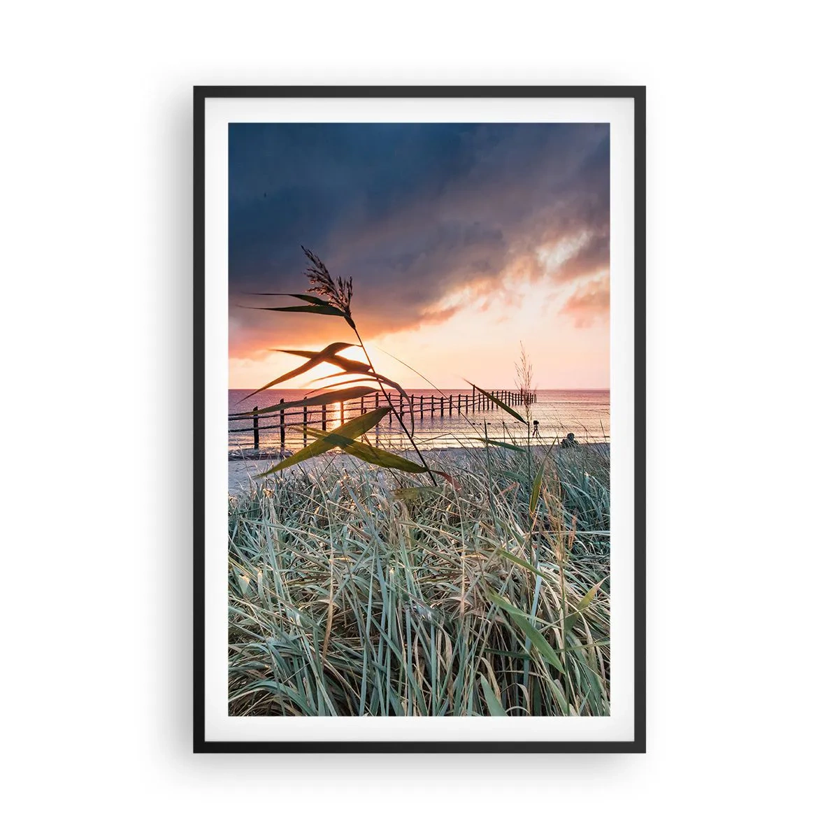 Affiche dans un cadre noir - Poster - Ça ne passe pas avec le vent - 61x91 cm