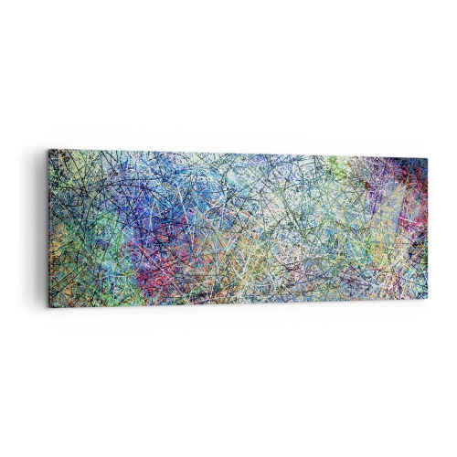 Impression sur toile - Image sur toile - Composition abstraite avec des lignes et des textures multicolores - 140x50cm - Ce n'est pas si simple - Décoration murale moderne pour le salon et la chambre ARTTOR