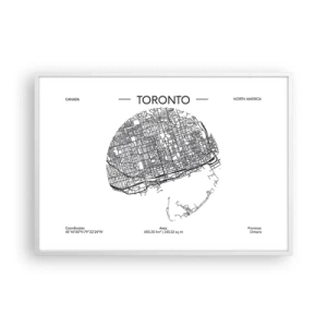 Affiche dans un cadre blanc - Poster - Anatomie de Toronto - 100x70 cm