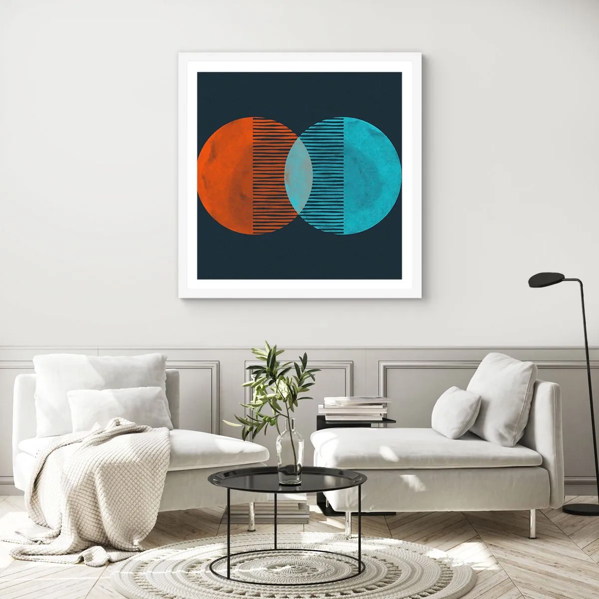 Affiche dans un cadre blanc - Poster - Fantaisie astronomique - 50x50 cm