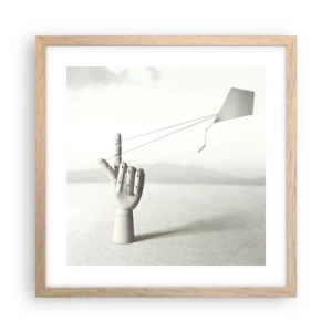 Affiche dans un chêne clair - Poster - Épreuve de force - 40x40 cm