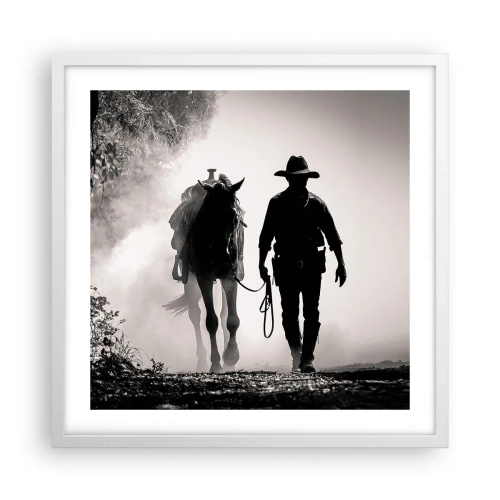 Affiche dans un cadre blanc - Poster - Matinée texane - 50x50 cm