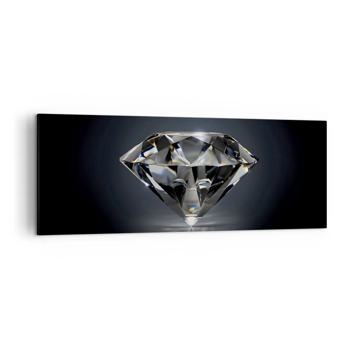 Impression sur toile - Image sur toile - Une interprétation artistique d'un diamant sur fond sombre - 140x50cm - La meilleure amie - Décoration murale moderne pour le salon et la chambre ARTTOR