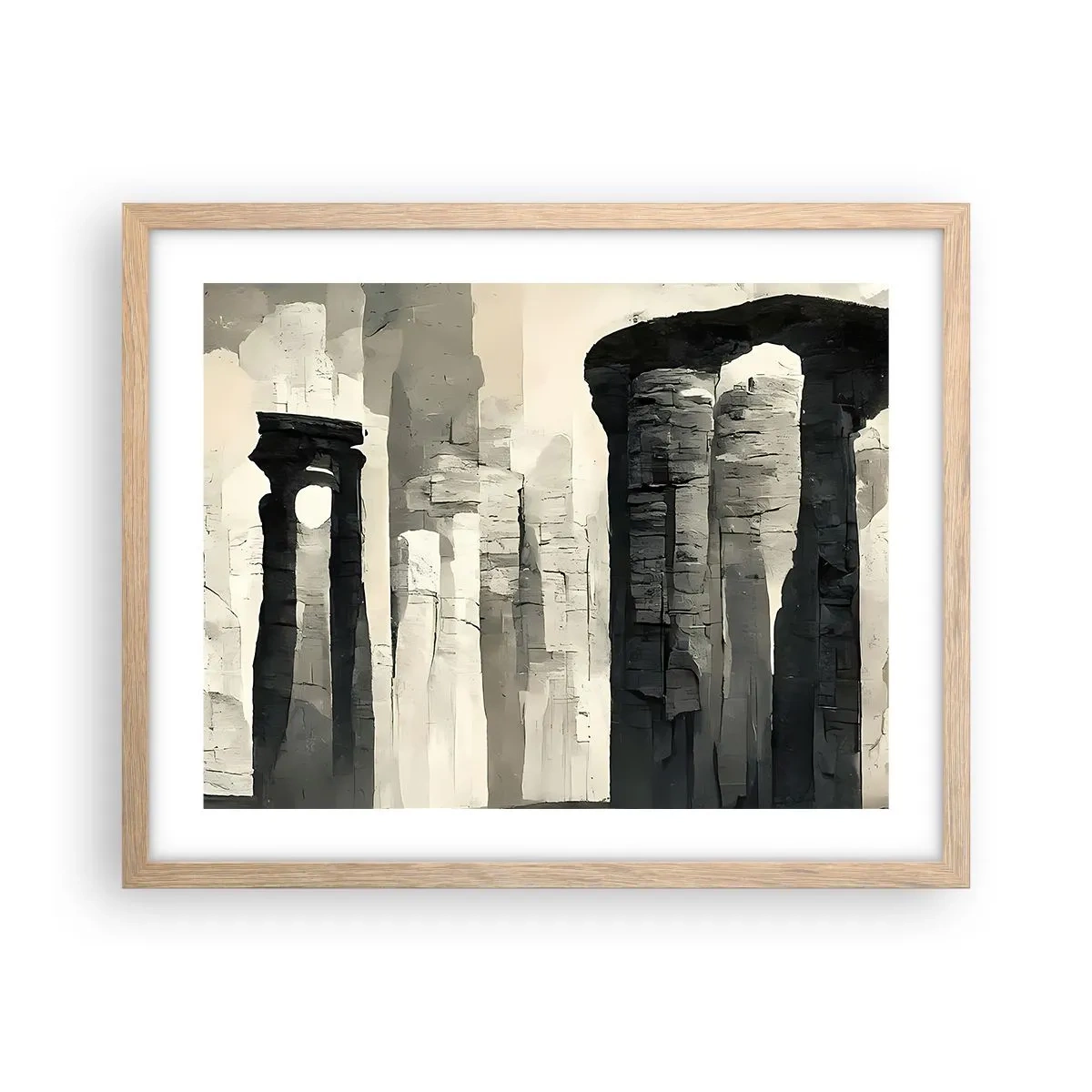 Affiche dans un chêne clair - Poster - La majesté de l'Antiquité - 50x40 cm
