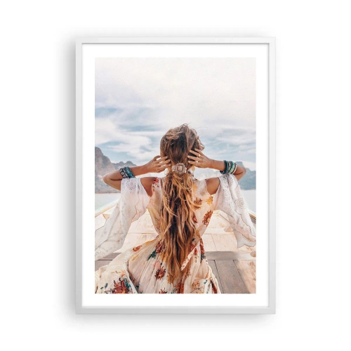 Affiche dans un cadre blanc - Poster - En route vers le bonheur - 50x70 cm