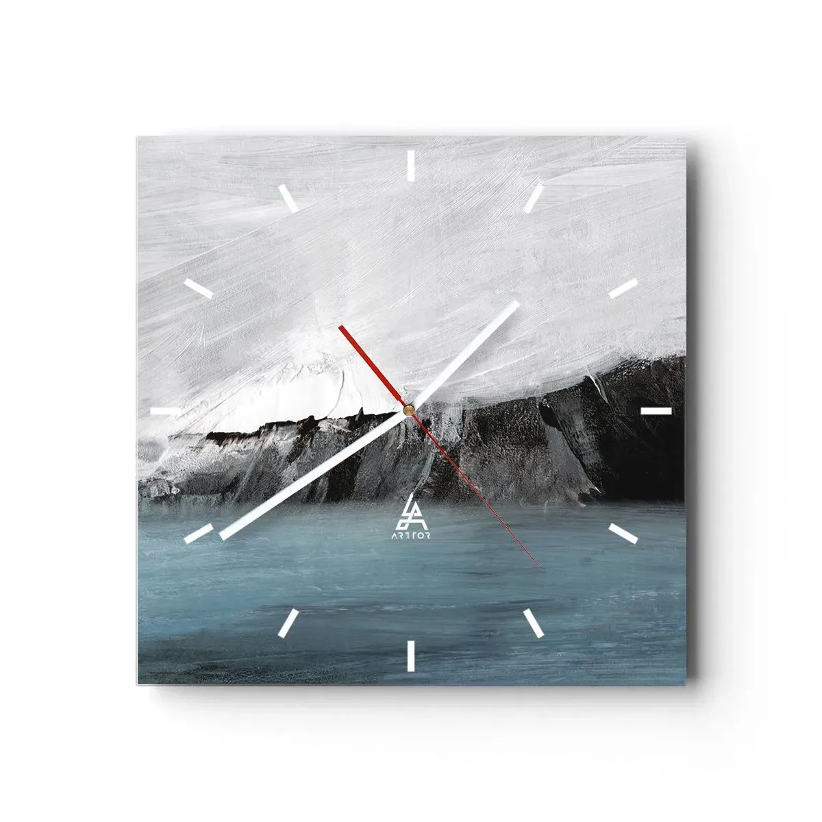 Horloge murale - Pendule murale - Eau – terre : choc des éléments - 40x40 cm