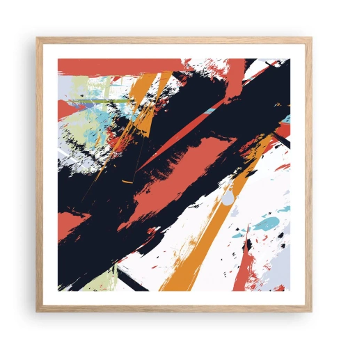 Affiche dans un chêne clair - Poster - Composition dynamique - 60x60 cm