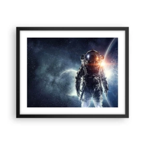 Affiche dans un cadre noir - Poster - Aventure spatiale - 50x40 cm