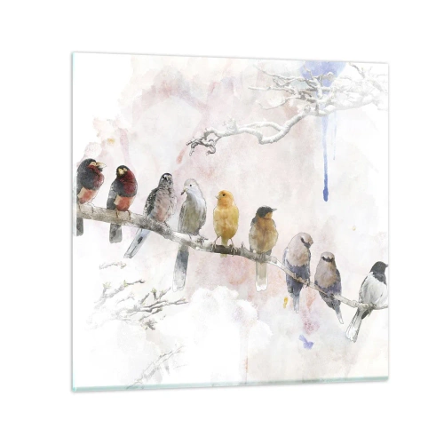 Impression sur verre - Image sur verre - Rencontre ailée - 60x60 cm