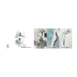 Échantillon de Papier Peint Premium Canvas - Enchantement du cygne - Ballerine, Danse, Ballet - 100x30 cm